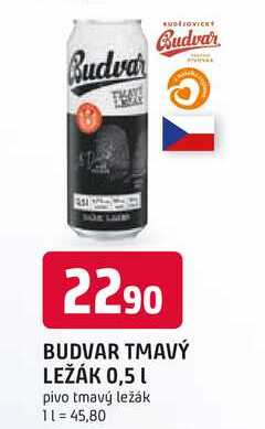 Budweiser Budvar B:Dark Tmavý ležák pivo 0,5l plechovka
