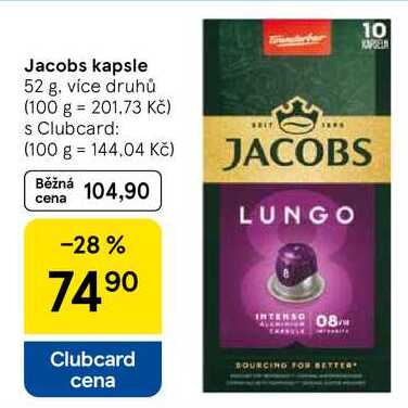 Jacobs kapsle, 52 g, více druhů  
