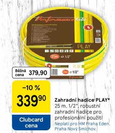 Zahradní hadice PLAY, 25 m. 1/2", robustní zahradní hadice pro profesionální použití  