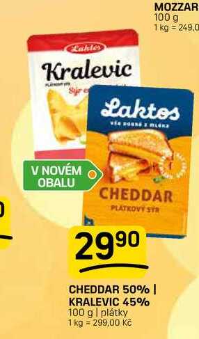 CHEDDAR 50% | KRALEVIC 45% 100 g | plátky