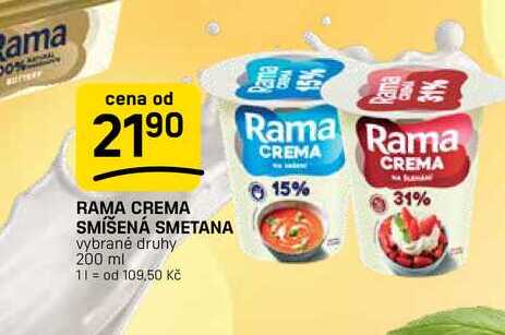 RAMA CREMA SMÍŠENÁ SMETANA vybrané druhy 200 ml