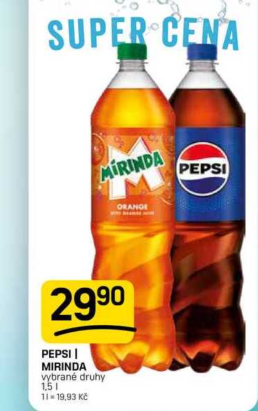 PEPSI | MIRINDA vybrané druhy 1,5l