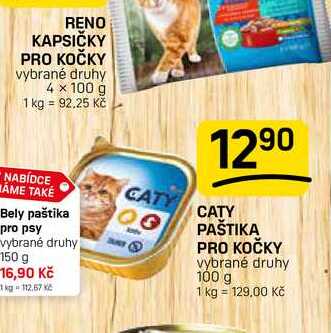CATY PAŠTIKA PRO KOČKY vybrané druhy 100 g