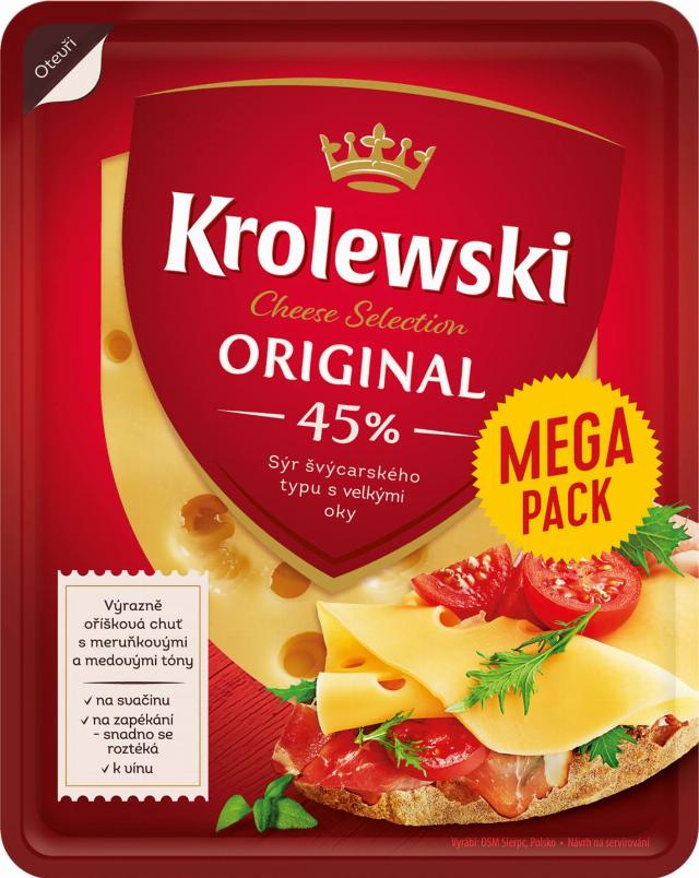 Krolewski plátky polotvrdý sýr megapack