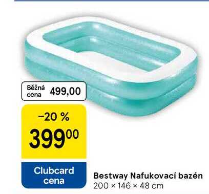 Bestway Nafukovací bazén, 200 × 146 × 48 cm