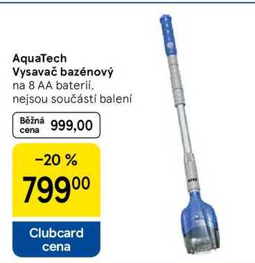 AquaTech Vysavač bazénový na 8 AA baterii, nejsou součástí balení  
