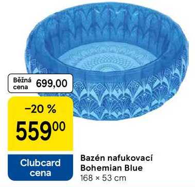 Bazén nafukovací Bohemian Blue 168 x 53 cm