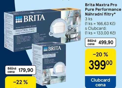 Brita Maxtra Pro Pure Performance Náhradní filtry, 3 ks