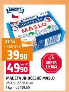 MADETA JIHOČESKÉ MÁSLO 250 g 82% tuku