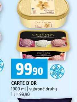 CARTE D'OR 1000 ml vybrané druhy