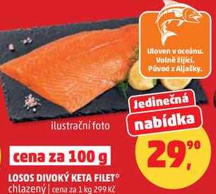 LOSOS DIVOKÝ KETA FILET chlazený, 100 g