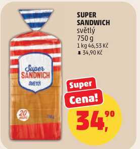 SUPER SANDWICH světlý, 750 g  