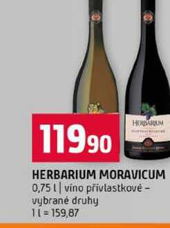 HERBARIUM MORAVICUM 0,75l vino přívlastkovė vybrané druhy
