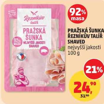 PRAŽSKÁ ŠUNKA ŘEZNÍKŮV TALÍŘ SHAVED nejvyšší jakosti, 100 g