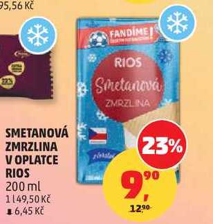 SMETANOVÁ ZMRZLINA V OPLATCE RIOS, 200 ml  