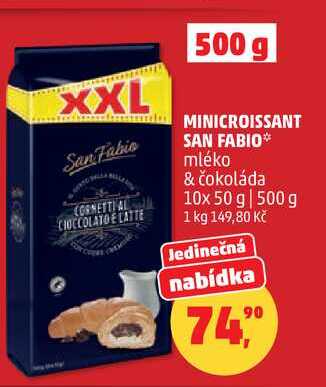 MINICROISSANT SAN FABIO mléko & čokoláda, 10x 50 g