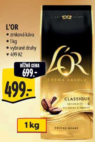 L'OR zrnková káva, 1 kg