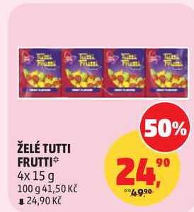 ŽELÉ TUTTI FRUTTI, 4x 15 g  