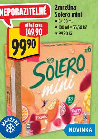 Zmrzlina Solero mini, 6x 50 ml