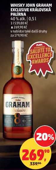 WHISKY JOHN GRAHAM EXCLUSIVE KRÁLOVSKÁ PALÍRNA 40% alk., 0,5 l 