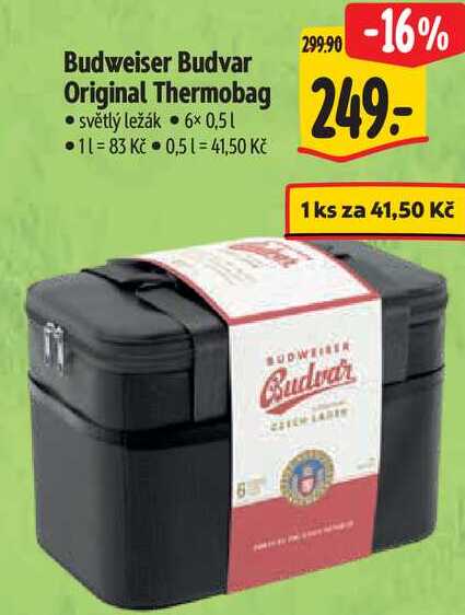 Budweiser Budvar Original Thermobag, 6x 0,5 l
