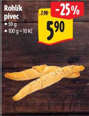 Rohlík pivec, 59 g