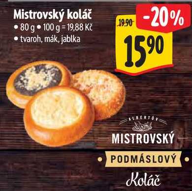 Mistrovský koláč, 80 g