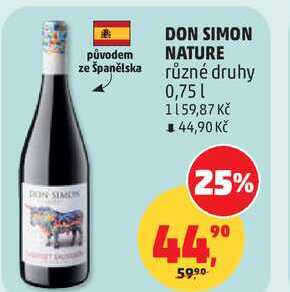 DON SIMON NATURE různé druhy, 0,75 l