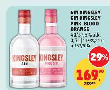 GIN KINGSLEY PINK, BLOOD ORANGE 40/37,5% alk., 0,5 l