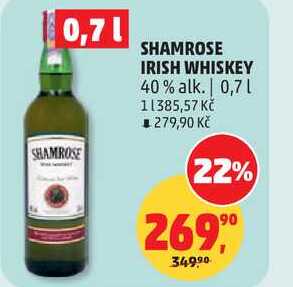 SHAMROSE IRISH WHISKEY 40% alk., 0,7 l