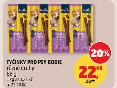TYČINKY PRO PSY BODIE různé druhy, 88 g