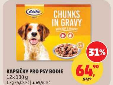 KAPSIČKY PRO PSY BODIE, 12x 100 g