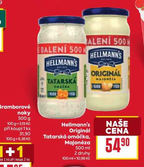 Hellmann's Originál Tatarská omáčka, Majonéza 500 ml