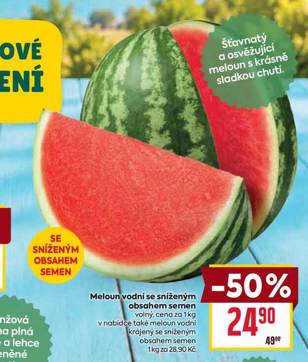 Meloun vodní se sníženým obsahem semen volný, cena za 1 kg