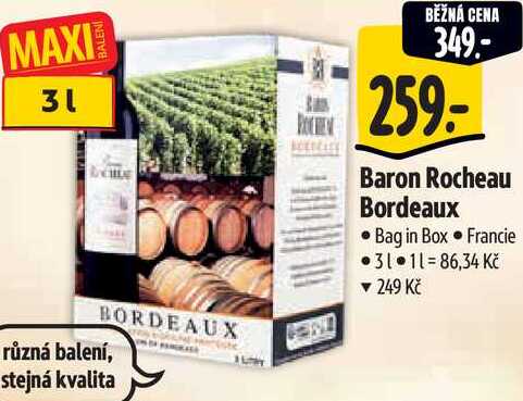 Baron Rocheau Bordeaux, 3 l