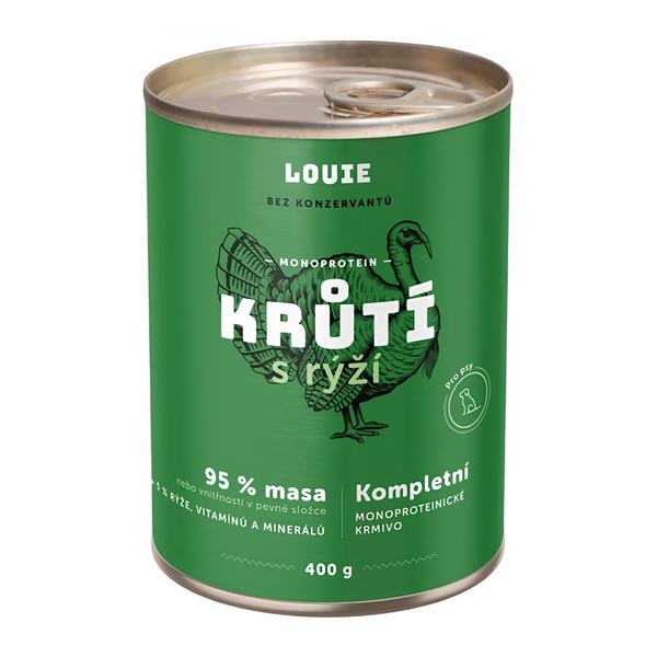 Louie Krůtí konzerva s rýží, vitamíny a minerály pro psy
