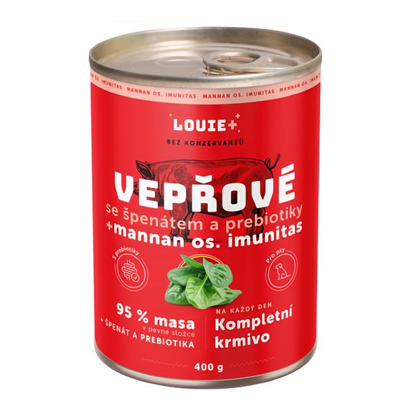 Louie Konzerva pro psy - Vepřové se špenátem a prebiotiky