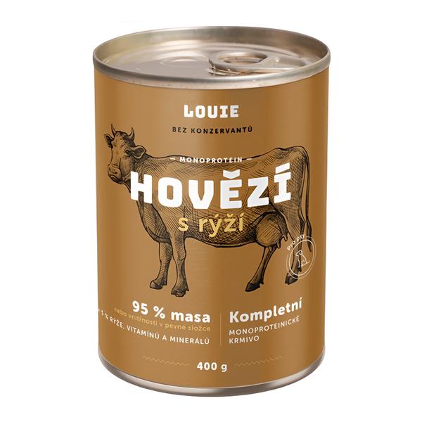 Louie Hovězí konzerva s rýží, vitamíny a minerály pro psy