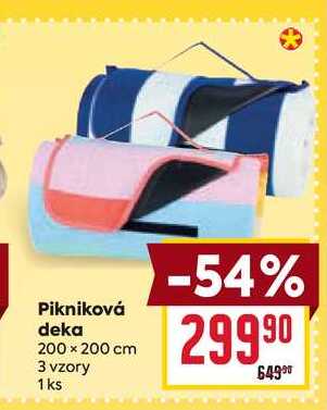 Pikniková deka 200 x 200 cm 3 vzory 1 ks