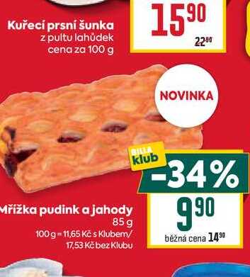 Mřížka pudink a jahody 85 g