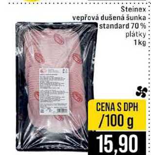 Steinex vepřová dušená šunka standard 70% plátky 1kg 100g