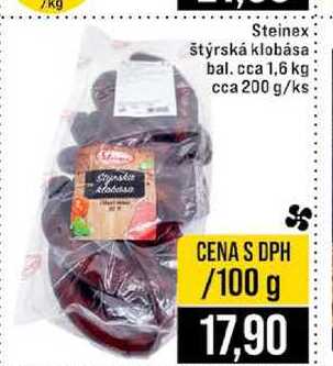 Steinex Štýrská klobása bal cca 1,6 kg cca 200 g 100g