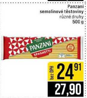 Panzani semolinové těstoviny různé druhy 500 g