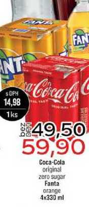 Coca-Cola original zero sugar Fanta orange 4x330 ml