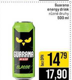 Guarana energy drink různé druhy 500 ml