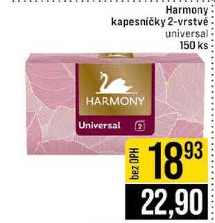Harmony kapesníčky 2-vrstvé universal 150 ks