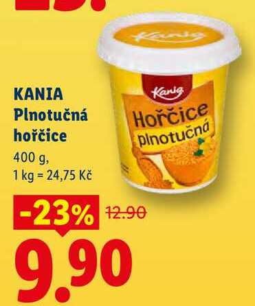 KANIA Plnotučná hořčice, 400 g