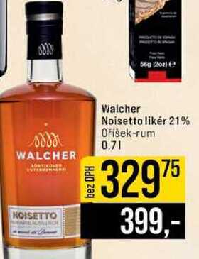 Walcher Noisetto likér 21% Oříšek-rum 0.7l