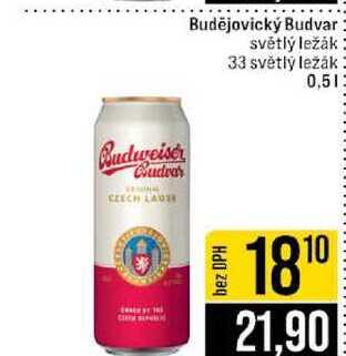 Budějovický Budvar světlý ležák 33 světlý ležák 0,5l 