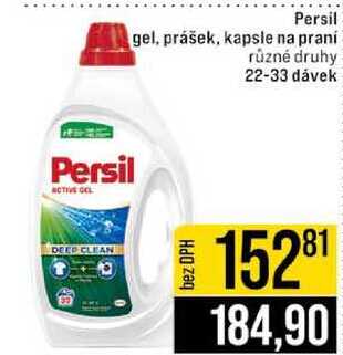 Persil gel, prášek, kapsle na praní různé druhy 22-33 dávek 